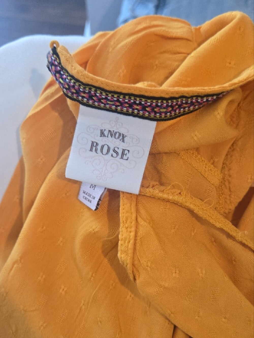 Knox Rose Mustard Puff Sleeve Blouse - Picture 3 of 3